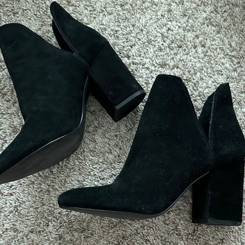 Steve Madden Black Suede Ankle Booties